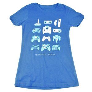 “Control Freak” Boys T-Shirt Controller Gamer Blue Size Small (8)